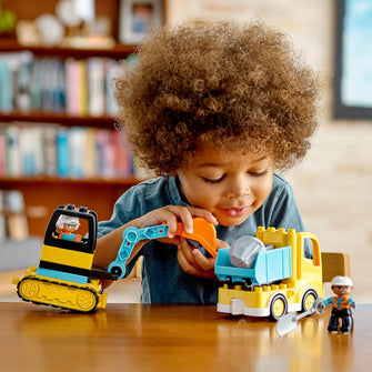Buy LEGO,LEGO DUPLO Truck & Tracked Excavator – 10931, Construction Toy with 2 Vehicles, 2 Figures & Boulder - Gadcet UK | UK | London | Scotland | Wales| Near Me | Cheap | Pay In 3 | Construction Set Toys