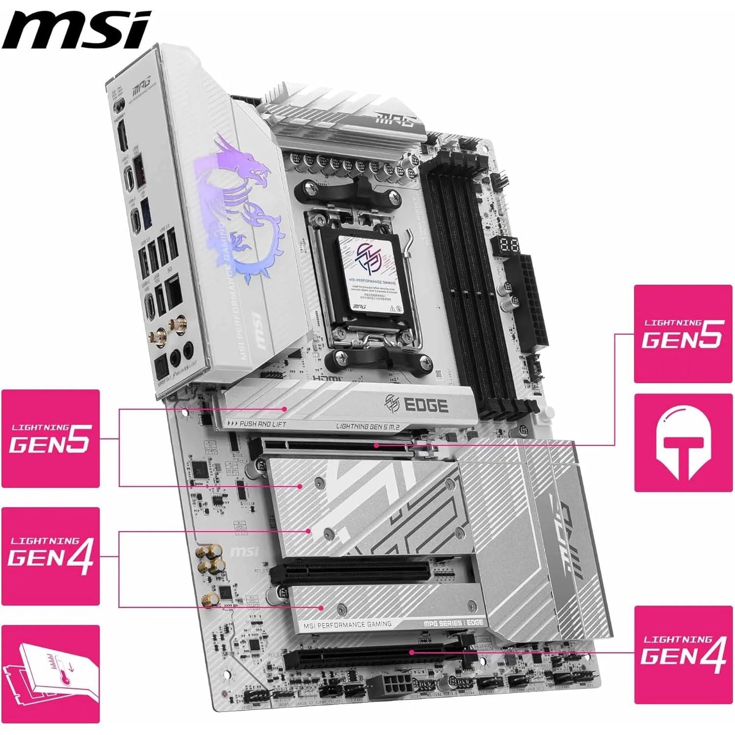 Buy MSI,MSI MPG B850 EDGE TI WIFI Motherboard (ATX) – Supports AMD Ryzen 9000 / 8000 / 7000 Series, DDR5, PCIe 5.0, Wi-Fi 7, 5G LAN - Gadcet UK | UK | London | Scotland | Wales| Near Me | Cheap | Pay In 3 | Motherboards
