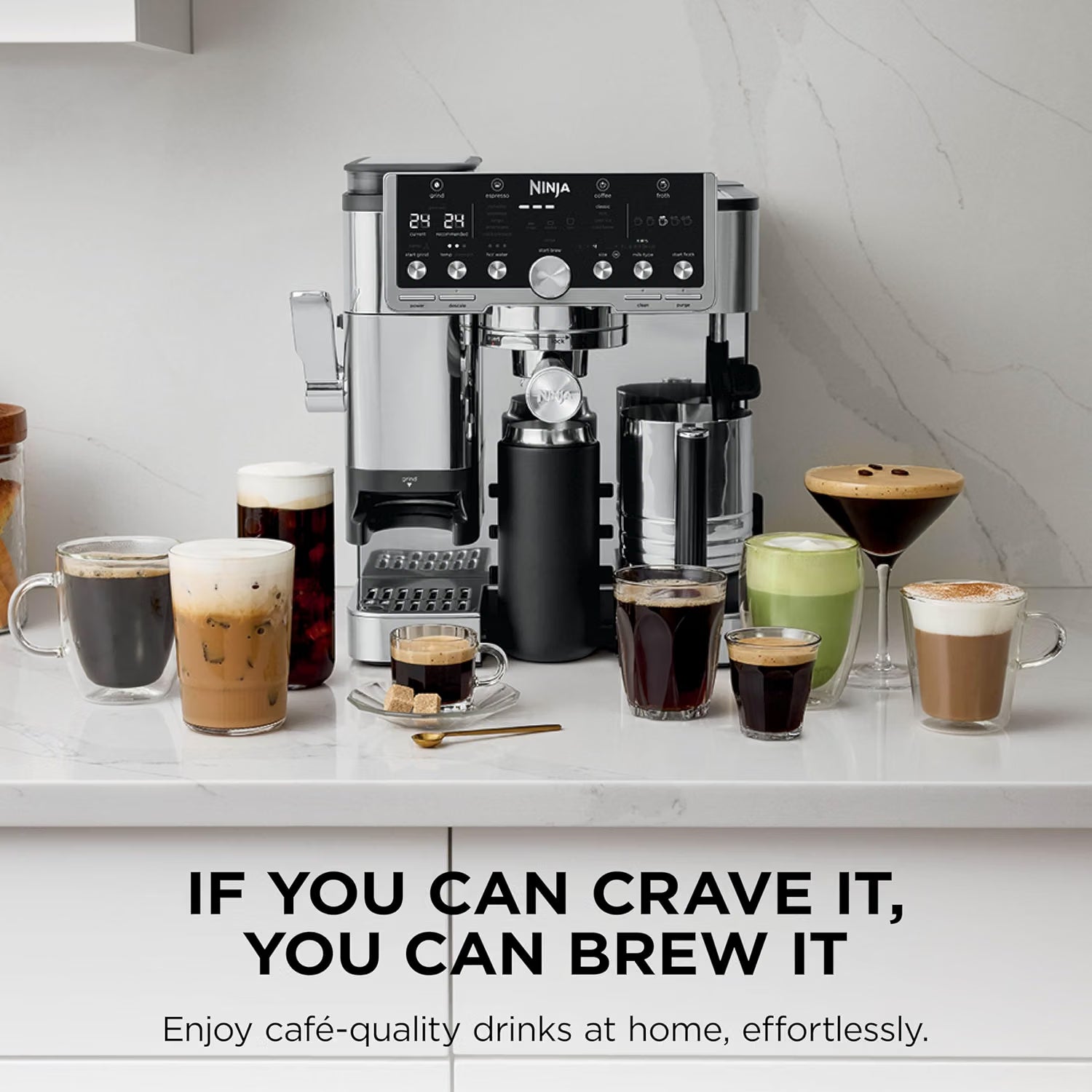 Ninja Luxe Café Pro ES701UK 3-in-1 Coffee Machine – Espresso, Filter Coffee & Cold Brew – Silver / Stainless Steel