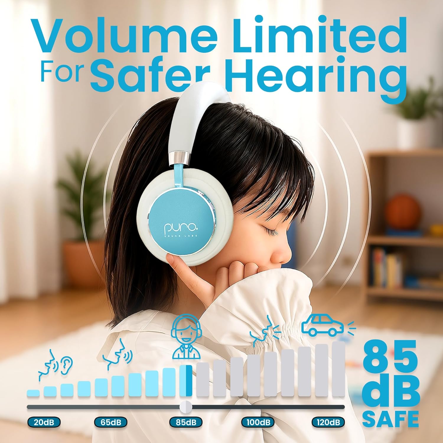 Buy Puro,Puro Sound Labs BT2200 Plus Kids Bluetooth Headphones – Teal | Volume-Limiting 85dB, Studio-Grade Audio, 20-Hour Battery Life, Comfortable Over-Ear Design, Wireless Connectivity - Gadcet UK | UK | London | Scotland | Wales| Near Me | Cheap | Pay In 3 | Over-Ear Headphones