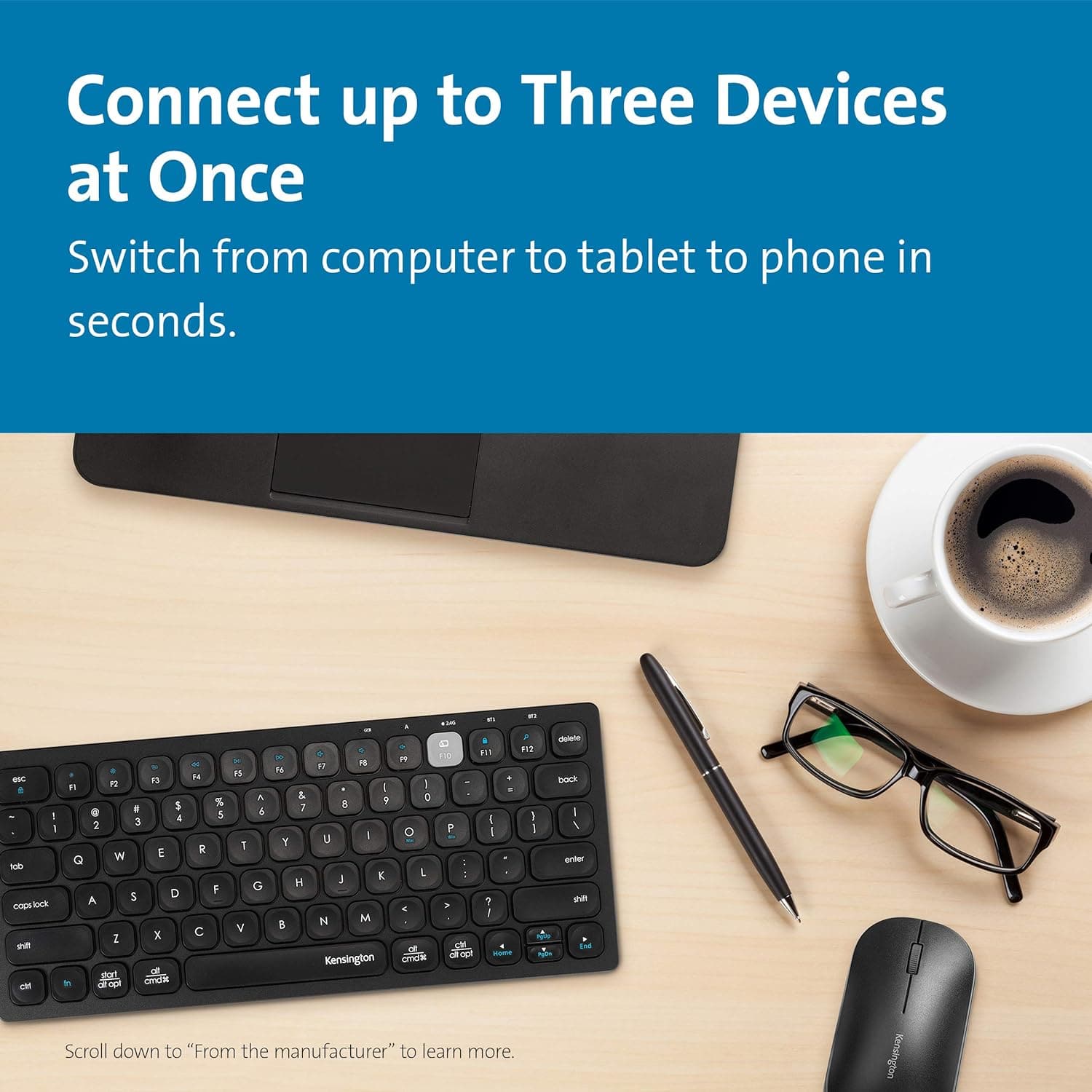 Best Compactable Smartwire Less Keyboards Kensington Wireless Keyboard - Multi Device Dual Wireless Compact Keyb ...
