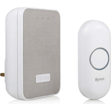 Buy Byron,Byron DBY-22322UK Wireless Plug in Doorbell Set, 150 m Range, 16 Melodies, Visual Alert System, White & Grey mesh - Gadcet UK | UK | London | Scotland | Wales| Near Me | Cheap | Pay In 3 | Security System Sensors