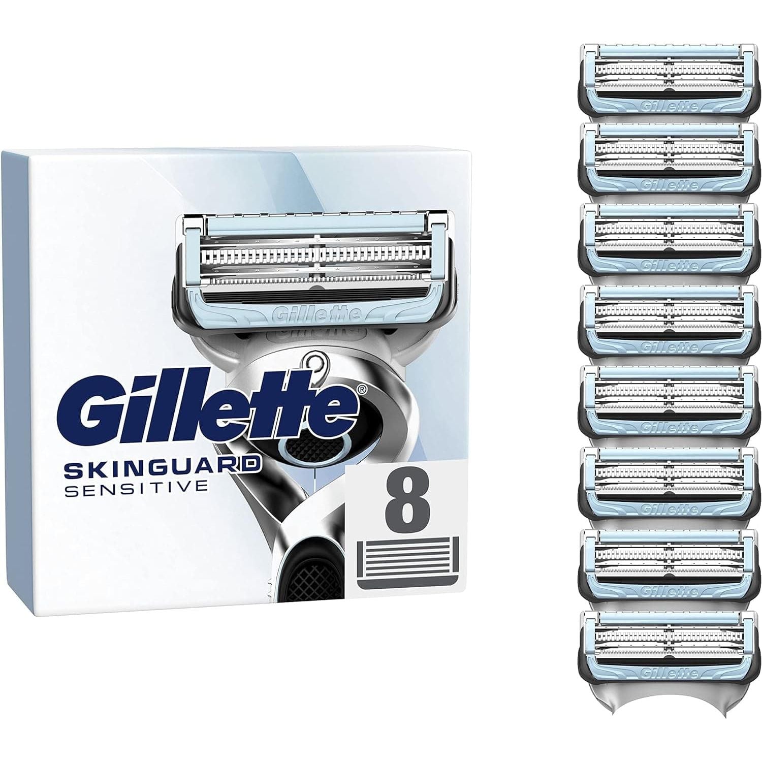 Buy Gillette,Gillette SkinGuard Sensitive Razor Blades Men, Pack of 8 Razor Blade Refills with Precision Trimmer, Fits Fusion Handles - Gadcet UK | UK | London | Scotland | Wales| Near Me | Cheap | Pay In 3 | Shaving & Grooming