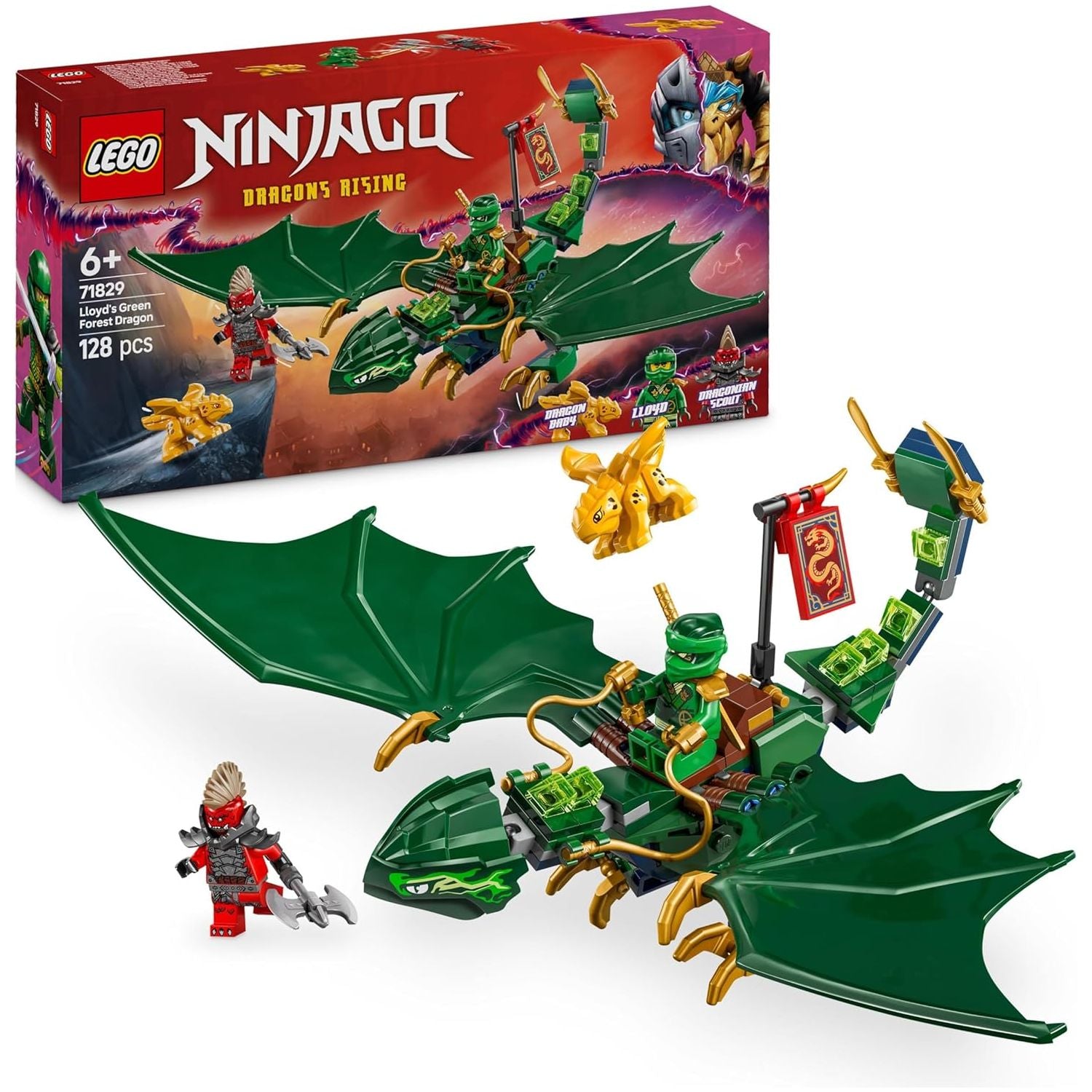 Buy LEGO,LEGO NINJAGO Lloyd’s Green Forest Dragon Figure – Building Toy with 2 Minifigures (71829) - Gadcet UK | UK | London | Scotland | Wales| Near Me | Cheap | Pay In 3 | Construction Set Toys