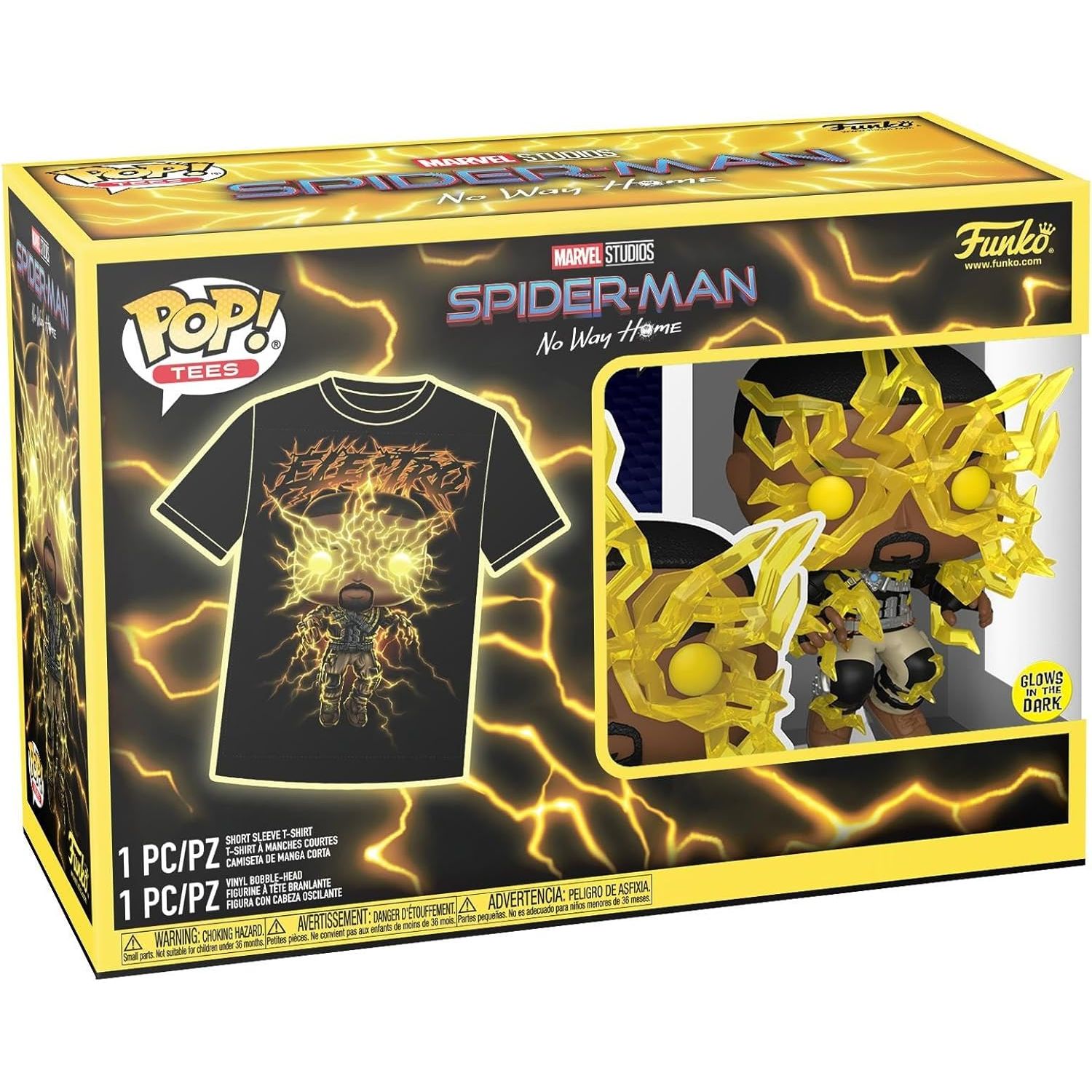 Buy Funko,Funko Pop! & Tee Spider-Man NWH Electro Glow in the Dark Large - Gadcet UK | UK | London | Scotland | Wales| Near Me | Cheap | Pay In 3 | T-Shirts