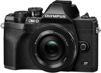 Olympus OM-D E-M10 Mark IV Black Body with Black M.Zuiko Digital ED 14-42mm F3.5-5.6 EZ Lens Kit