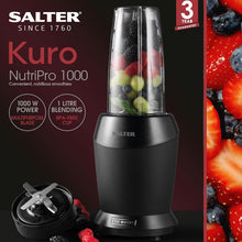 Buy Salter,Salter EK2002V5MBLK Kuro NutriPro 1000 Multipurpose Blender -1L BPA Free Blending Jug & Storage Lid, Stainless Steel Blade, One Touch Operation, For Protein Shakes/Smoothies/Cocktails, Black - Gadcet UK | UK | London | Scotland | Wales| Near Me | Cheap | Pay In 3 | Food Mixers & Blenders