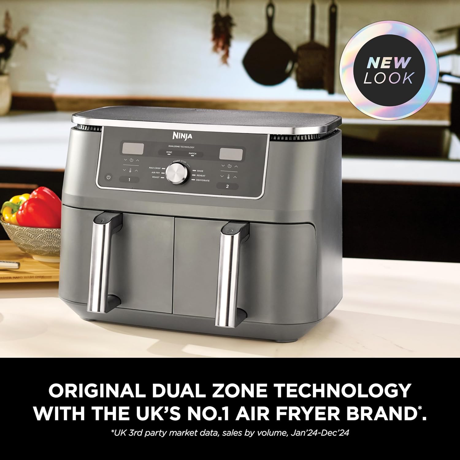 Buy Ecat Tech Ltd,Ninja MAX Dual Zone DZ400UK 9.5L Digital Air Fryer – 2 Drawers, 6-in-1, Air Fry, Max Crisp, Roast, Bake, Reheat, Dehydrate, Gun Metal Grey - Gadcet UK | UK | London | Scotland | Wales| Near Me | Cheap | Pay In 3 | Air Fryers