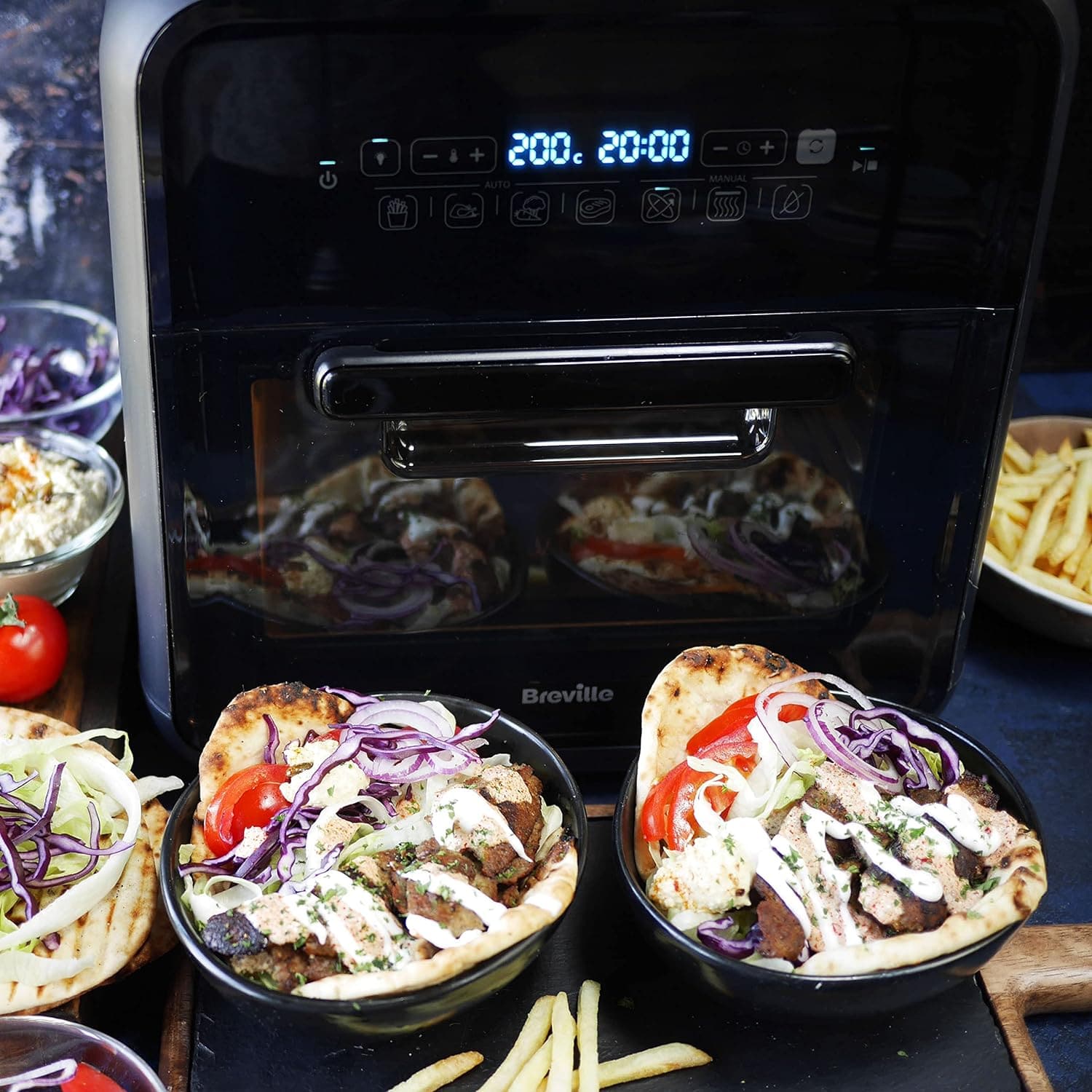 Buy BREVILLE,Breville Halo Rotisserie Air Fryer | Digital Extra Large Air Fryer Oven | 10 L | Fry, Bake & Dehydrate | 2000 W | Energy Efficient | Black and Grey - Gadcet UK | UK | London | Scotland | Wales| Near Me | Cheap | Pay In 3 | AIR FRYER / GRILL