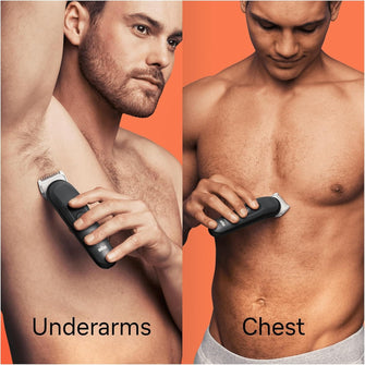 Braun Body Groomer 3 BG3350 - Manscaping Tool with SkinShield Technology, Sensitive Comb, Wet & Dry, 100% Waterproof, UK 2 Pin Plug - Black/Grey