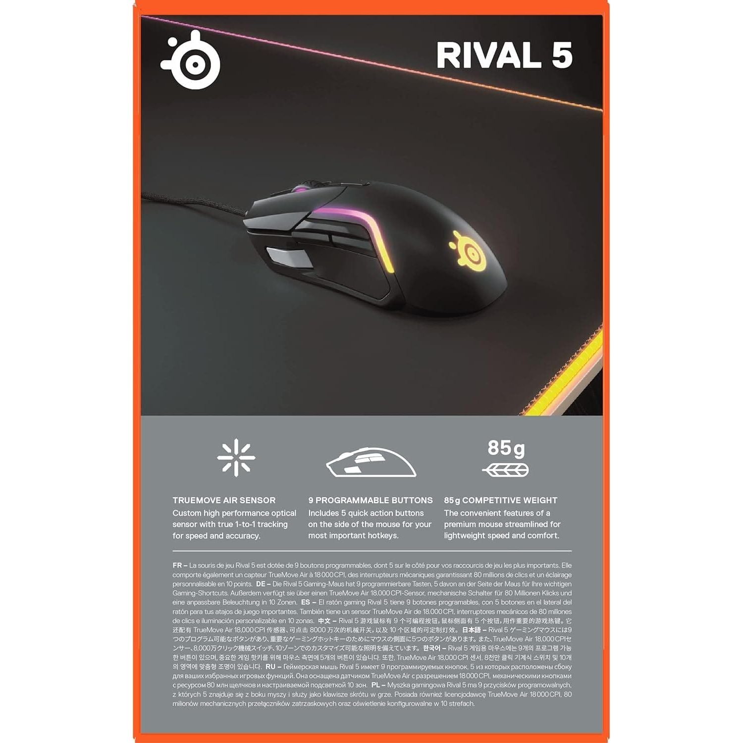 Buy SteelSeries,SteelSeries Rival 5 Wired Gaming Mouse - Black - Gadcet UK | UK | London | Scotland | Wales| Ireland | Near Me | Cheap | Pay In 3 | Computer Accessories