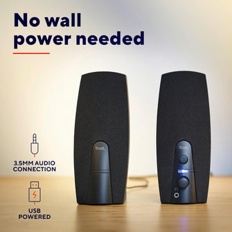 Buy Trust,Trust Almo 2.0 PC Speaker Set – 10W Peak Power, USB Powered, 3.5mm Audio Connection, Clear Sound for PC, Laptop & Mac – Black - Gadcet UK | UK | London | Scotland | Wales| Near Me | Cheap | Pay In 3 | Speaker