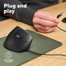 Buy Trust,Trust Yuno Ergonomic Wired Vertical Mouse – Right-Handed, 1.5m USB Cable, 800-2400 DPI, Optical Sensor, 6 Buttons, 60% Recycled Plastic – Black - Gadcet UK | UK | London | Scotland | Wales| Near Me | Cheap | Pay In 3 | Keyboard & Mouse