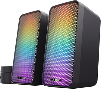 Buy RGB,Trust Gaming GXT 611 Wezz 2.0 PC Speakers, 12W, RGB Lighting, Volume Control, AUX & USB, Stereo Speakers for Desktop & Laptop - Black - Gadcet UK | UK | London | Scotland | Wales| Near Me | Cheap | Pay In 3 | Speakers