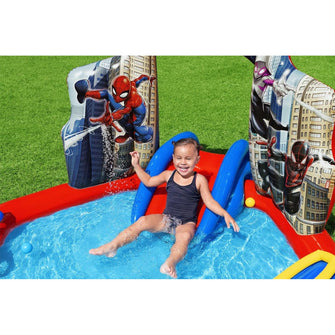 Bestway Spider-Man Inflatable Play Centre – Marvel Water Slide & Garden Play Toy with Repair Patch