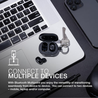 JLab JBuds Mini True Wireless Earbuds, Bluetooth In-Ear Headphones with Mic, 20H Playtime, EQ3 Sound, Multipoint, Charging Case – Black