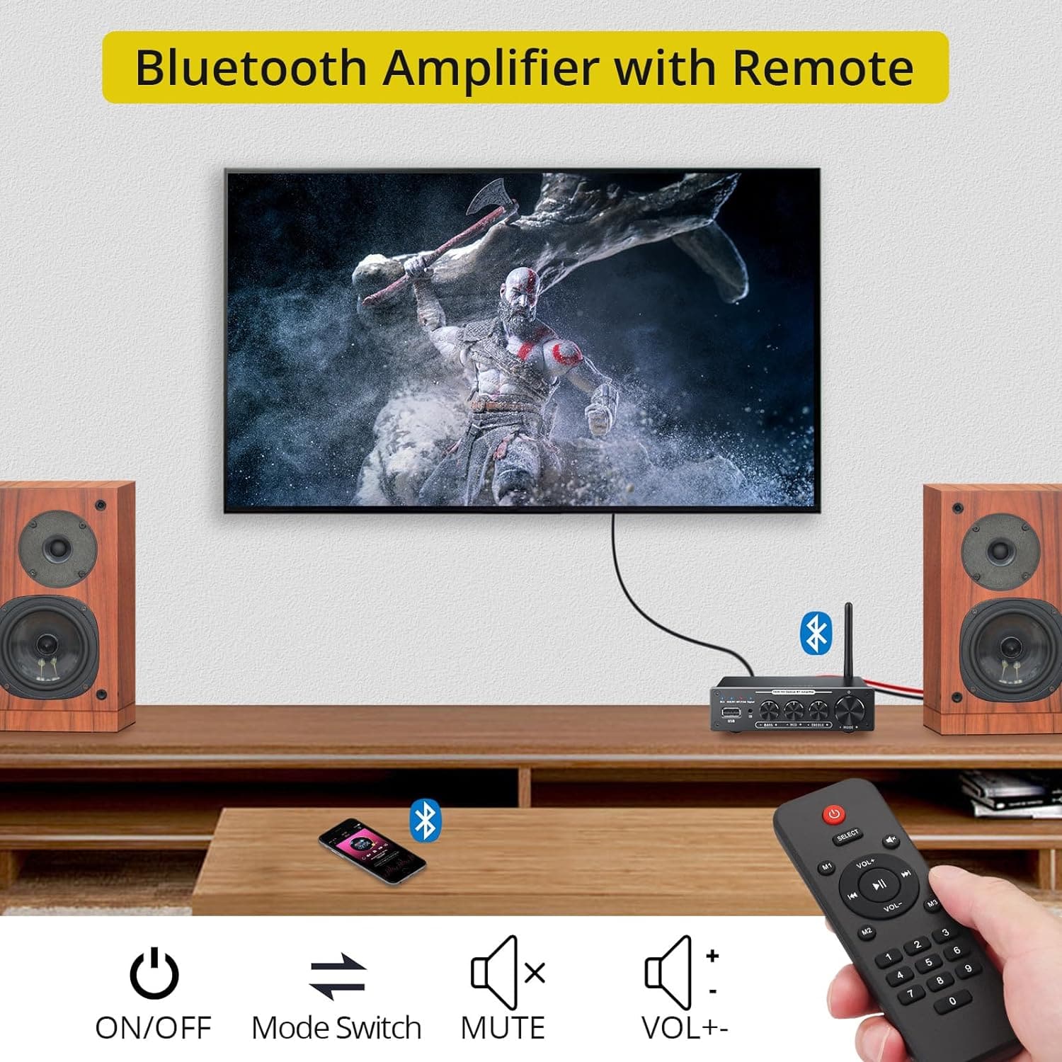 Buy PROZOR,PROZOR Amplifier Hifi with Optical Coaxial Input Bluetooth Amplifier 192khz/24Bit DAC Amp with Remote Control Bass Treble Control Hifi Amplifier Speaker Mini Amplifier 2CH for Passive Speaker 100W X 2 - Gadcet UK | UK | London | Scotland | Wales| Ireland | Near Me | Cheap | Pay In 3 | Audio Amplifiers