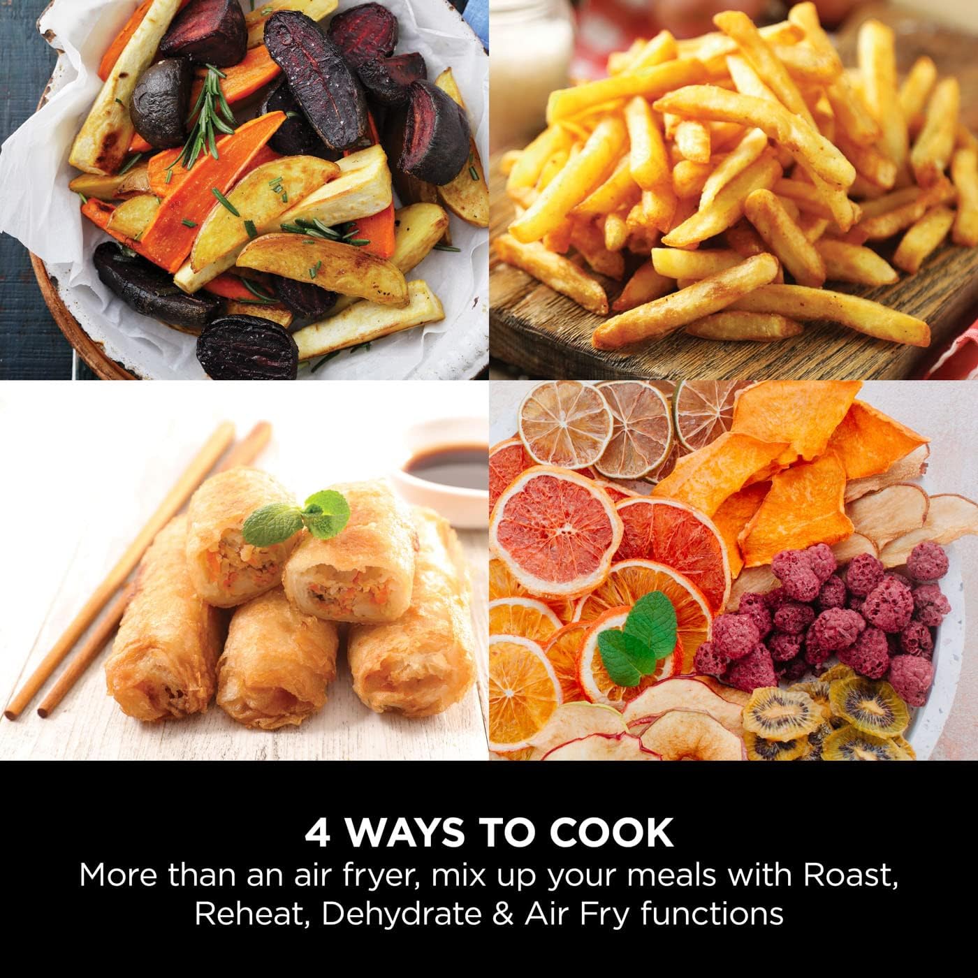 Buy Ninja,Ninja Air Fryer 3.8L - 4-in-1, No Oil, Air Fry, Roast, Reheat, Dehydrate, Digital, Non-Stick, Dishwasher Safe, 2-4 Portions, Grey & Black - AF100UK - Gadcet UK | UK | London | Scotland | Wales| Near Me | Cheap | Pay In 3 | Air Fryer & Grill