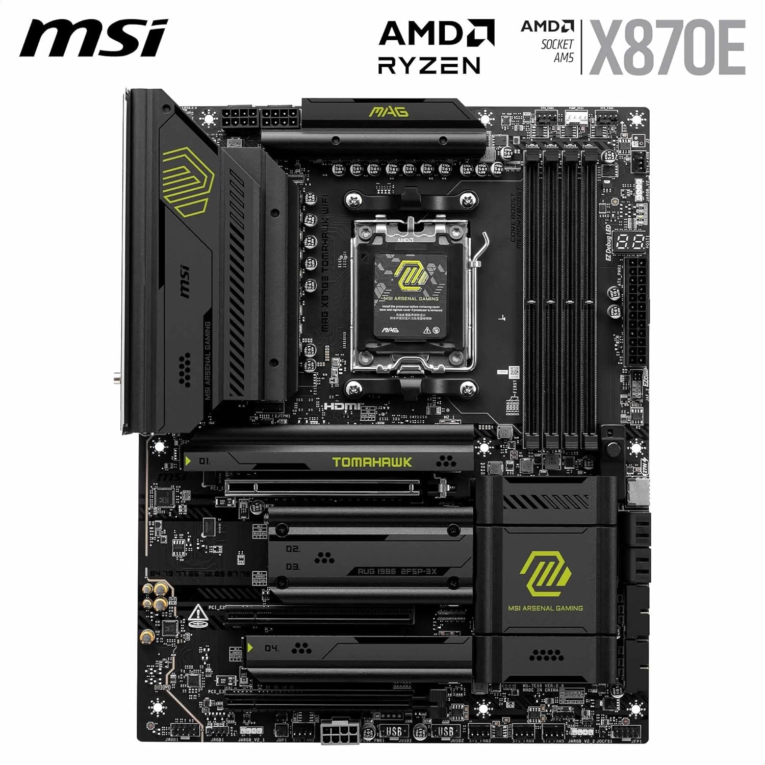 Buy MSI,MSI MAG X870E TOMAHAWK WIFI Motherboard (ATX) – Supports AMD Ryzen 9000 / 8000 / 7000 Series Processors, DDR5, PCIe 5.0, Wi-Fi 7, 5G LAN - Gadcet UK | UK | London | Scotland | Wales| Near Me | Cheap | Pay In 3 | Motherboards