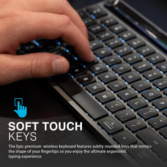JLab Epic Advanced Wireless Keyboard - Multi Device Backlit Rechargeab ...