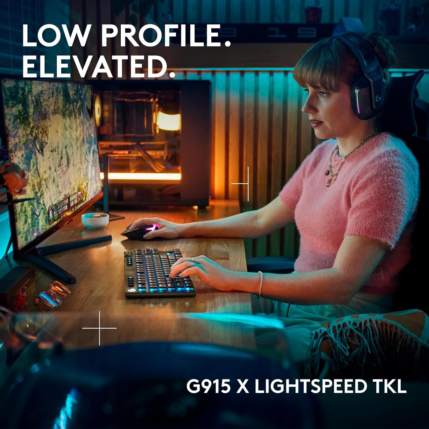 Buy Logitech,Logitech G915 TKL LIGHTSPEED Wireless Gaming Keyboard - Low-Profile, Double-Shot PBT Keycaps, RGB Backlighting, GL Brown Tactile Switches, QWERTY UK Layout - Black - Gadcet UK | UK | London | Scotland | Wales| Near Me | Cheap | Pay In 3 | gaming keyboard