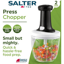 Buy Salter,Salter BW12923EU7 Press Chopper – Manual Hand Dicer for Onion, Pepper, Garlic, Ginger, Herbs, Chillies, Stainless Steel Blade, Non-Slip, Easy to Clean, Compact Storage - Gadcet UK | UK | London | Scotland | Wales| Near Me | Cheap | Pay In 3 | Kitchen & Dining