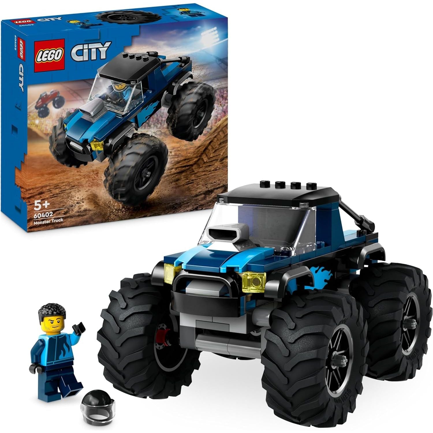 Buy Lego,LEGO City Blue Monster Truck Toy - For 5+ Year Old Boys & Girls, Vehicle Set with Driver Minifigure, Creative Race Car Toys, Birthday Gift Idea - 60402 - Gadcet UK | UK | London | Scotland | Wales| Near Me | Cheap | Pay In 3 | Building Toys