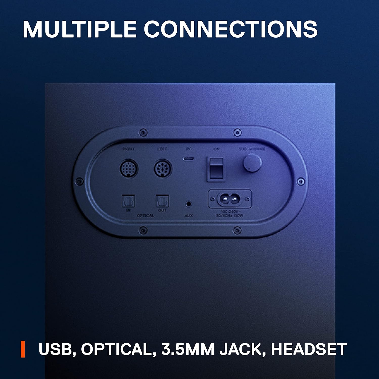 Buy SteelSeries,SteelSeries Arena 7 2.1 Gaming Speakers – Illuminated, 2-Way Design, Powerful Bass & Subwoofer, USB, Aux, Optical, Bluetooth, Wired – Compatible with PC, PlayStation, Mobile, Mac – UK Plug - Gadcet UK | UK | London | Scotland | Wales| Near Me | Cheap | Pay In 3 | Bluetooth Speaker