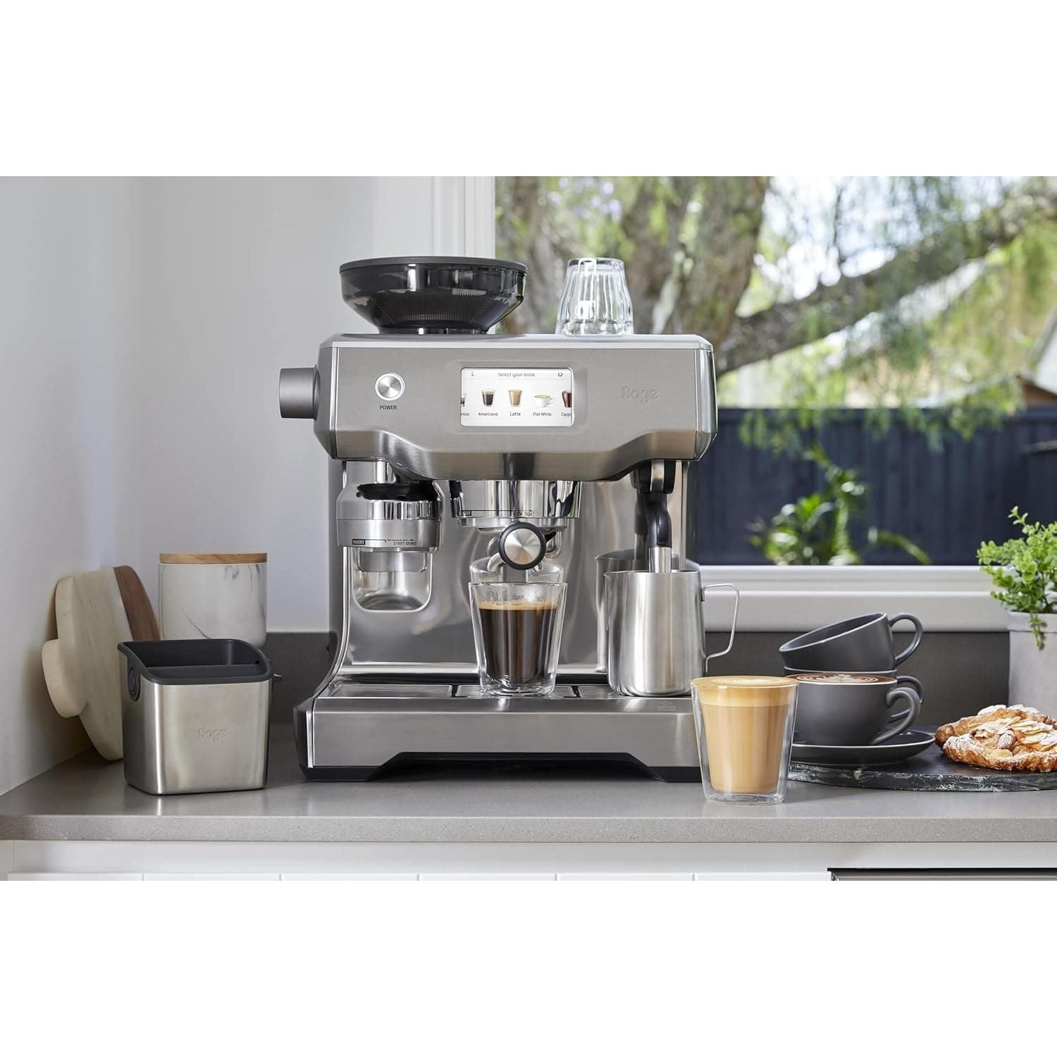 Buy Sage,Sage - The Oracle Touch - Bean to Cup Coffee Machine with Grinder and Milk Frother, Brushed Stainless Steel - Gadcet UK | UK | London | Scotland | Wales| Near Me | Cheap | Pay In 3 | Coffee Makers & Espresso Machines