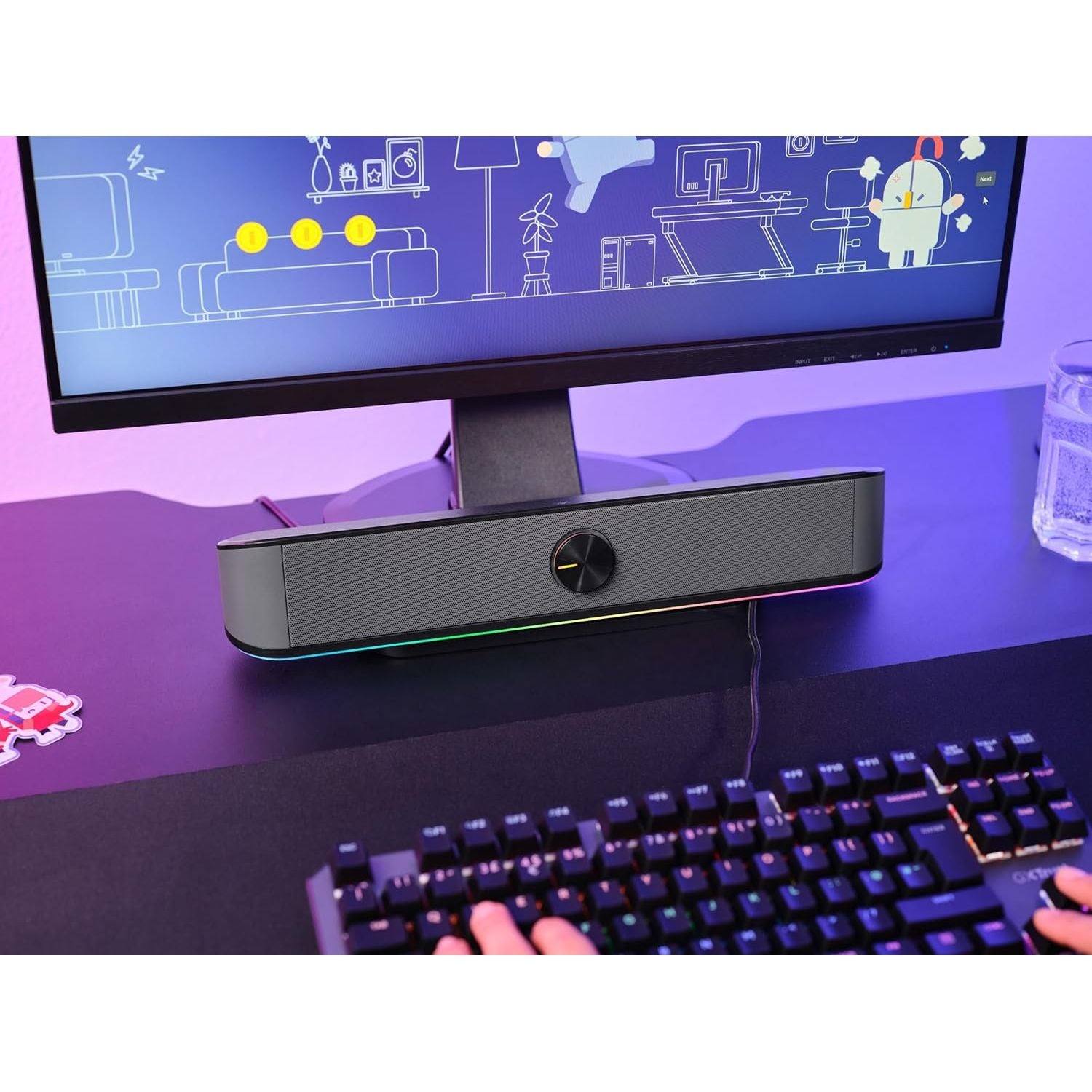 Buy Trust Gaming#,Trust Gaming GXT 1619 Rhox RGB Soundbar – 12W USB Powered PC Speakers with 3.5mm Jack, Plug & Play Stereo Audio for Desktop, Laptop, Computer – Black/Grey - Gadcet UK | UK | London | Scotland | Wales| Near Me | Cheap | Pay In 3 | Speaker