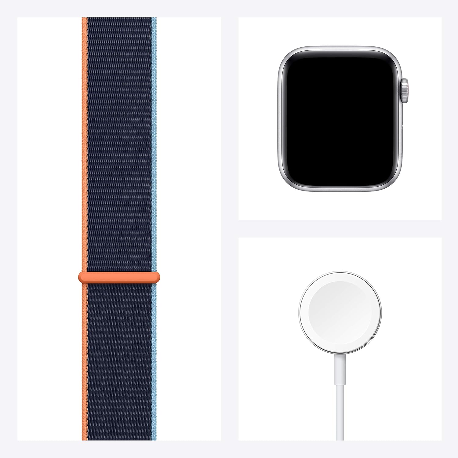 Buy Apple,Apple Watch SE (2020, GPS + Cellular, 44mm) – Silver Aluminium Case with Deep Navy Sport Loop - Gadcet UK | UK | London | Scotland | Wales| Near Me | Cheap | Pay In 3 | Smart Watches