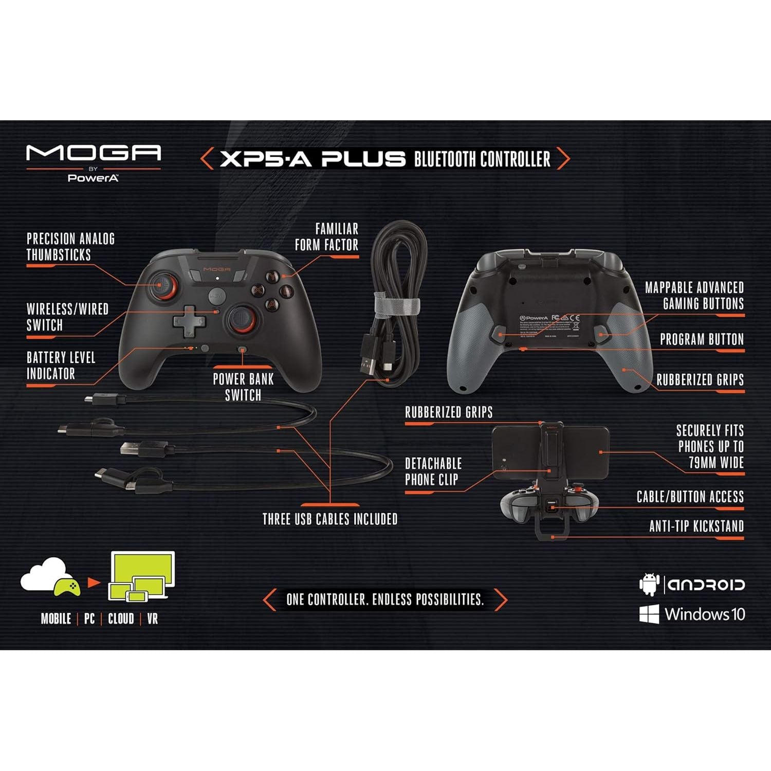 Buy Ecat Tech Ltd,PowerA MOGA XP5-X Plus Bluetooth Mobile Gaming Controller - Gadcet UK | UK | London | Scotland | Wales| Near Me | Cheap | Pay In 3 | Gaming Controller