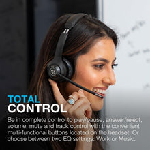 JLab Go Work 2nd Gen Wireless Headset - 55+ H Bluetooth, Mic, Multipoint, Black