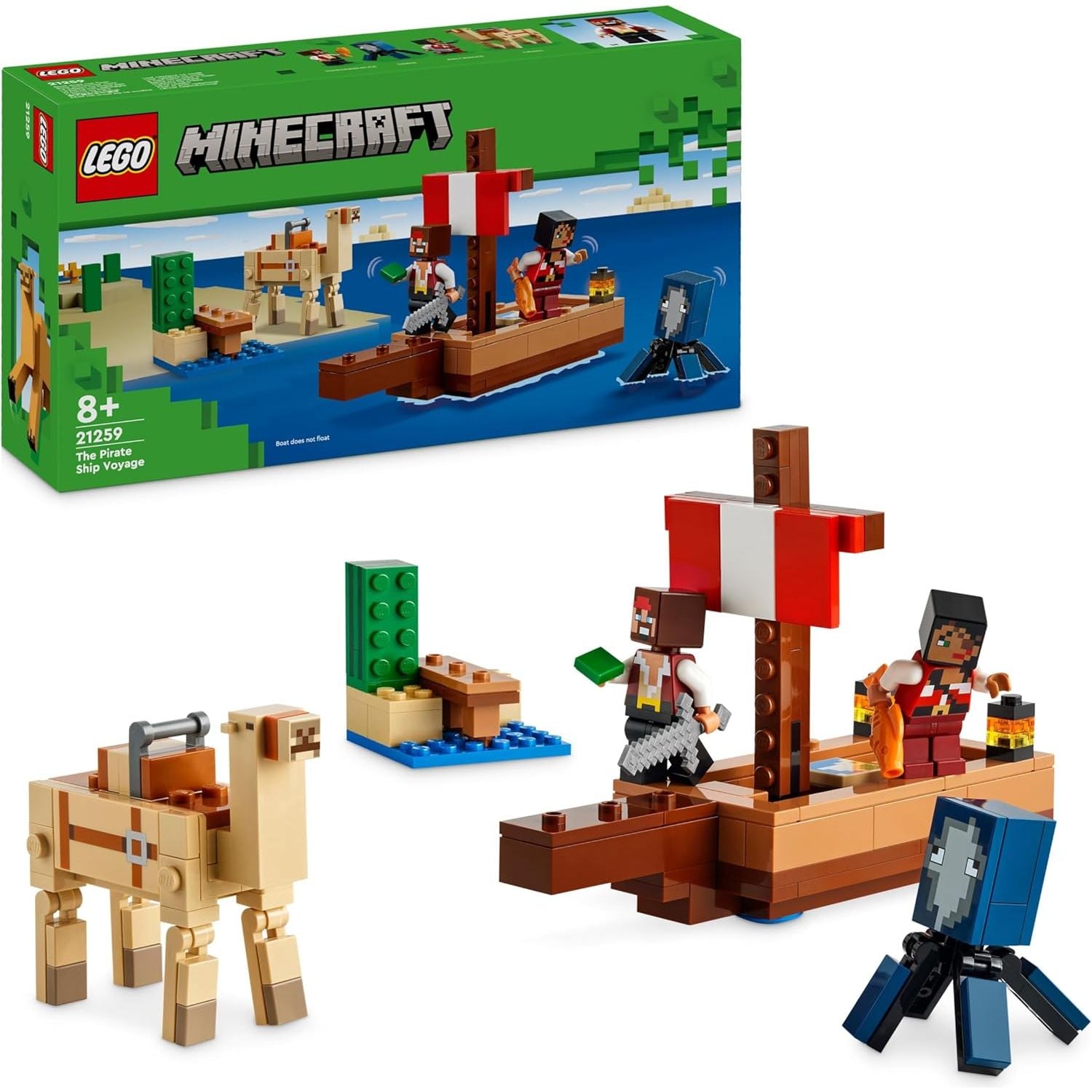 Buy LEGO,LEGO Minecraft The Pirate Ship Voyage Boat Toy Playset 21259 - Gadcet UK | UK | London | Scotland | Wales| Near Me | Cheap | Pay In 3 | Building Toys