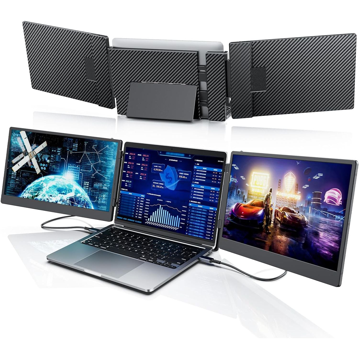 Buy Laptomo,Laptomo 14" Dual Screen Laptop Monitor Extender - 1080P FHD IPS Portable Screen for 13-17.3" Laptops, Compatible with Windows, Mac, Android, PS5 - Black - Gadcet UK | UK | London | Scotland | Wales| Near Me | Cheap | Pay In 3 | Computer Monitor Accessories