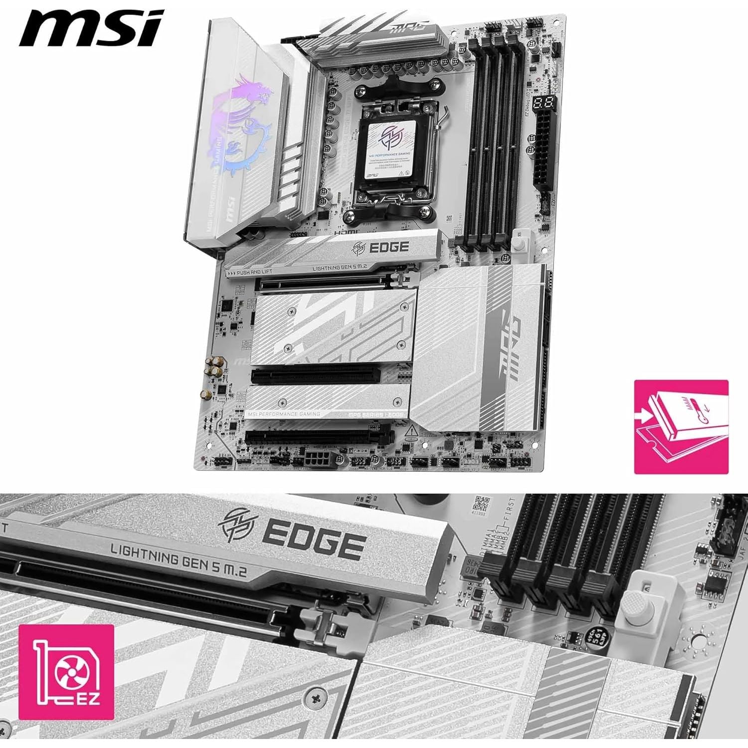 Buy MSI,MSI MPG B850 EDGE TI WIFI Motherboard (ATX) – Supports AMD Ryzen 9000 / 8000 / 7000 Series, DDR5, PCIe 5.0, Wi-Fi 7, 5G LAN - Gadcet UK | UK | London | Scotland | Wales| Near Me | Cheap | Pay In 3 | Motherboards