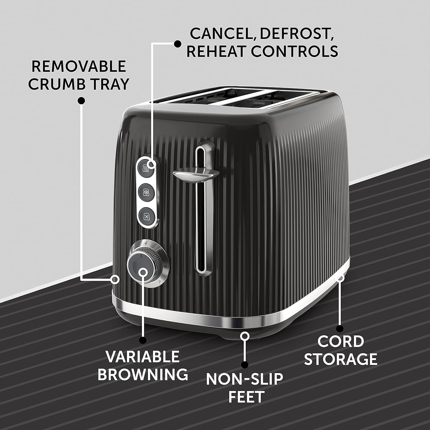 Buy BREVILLE,Breville Bold Black 2-Slice Toaster with High-Lift and Wide Slots | Black and Silver Chrome - Gadcet UK | UK | London | Scotland | Wales| Ireland | Near Me | Cheap | Pay In 3 | Electronics