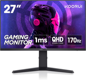 Buy KOORUI,KOORUI 27" QHD Gaming Monitor - 1440p IPS, 1ms, 144Hz HDMI, 170Hz DisplayPort, HDR400, DCI-P3 90%, Height Adjustable & Rotatable - Gadcet UK | UK | London | Scotland | Wales| Near Me | Cheap | Pay In 3 | Computer Monitors