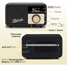 Buy Roberts Radio,Roberts PETITE2 Portable FM/DAB/DAB+ Radio with Bluetooth & Alarm - Black - Gadcet UK | UK | London | Scotland | Wales| Near Me | Cheap | Pay In 3 | Radios