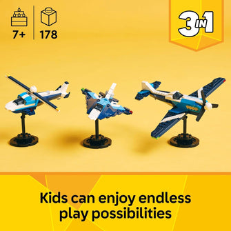 Buy LEGO,LEGO Creator 3in1 Aircraft: Race Plane Toy - Transforms into a Jet or Helicopter Model - Vehicle Building Set for 7+ Year Old Boys & Girls - Fun Birthday Gift Idea - Gadcet UK | UK | London | Scotland | Wales| Near Me | Cheap | Pay In 3 | Construction Set Toys