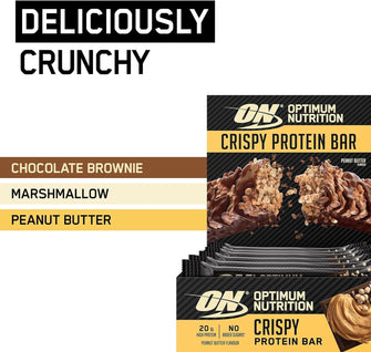 Buy Optimum Nutrition,Optimum Nutrition Crispy Protein Bars, no added sugars, Workout Snack for Men and Women, Peanut Butter Flavour, 10 x 65g - Gadcet UK | UK | London | Scotland | Wales| Ireland | Near Me | Cheap | Pay In 3 | Health Care