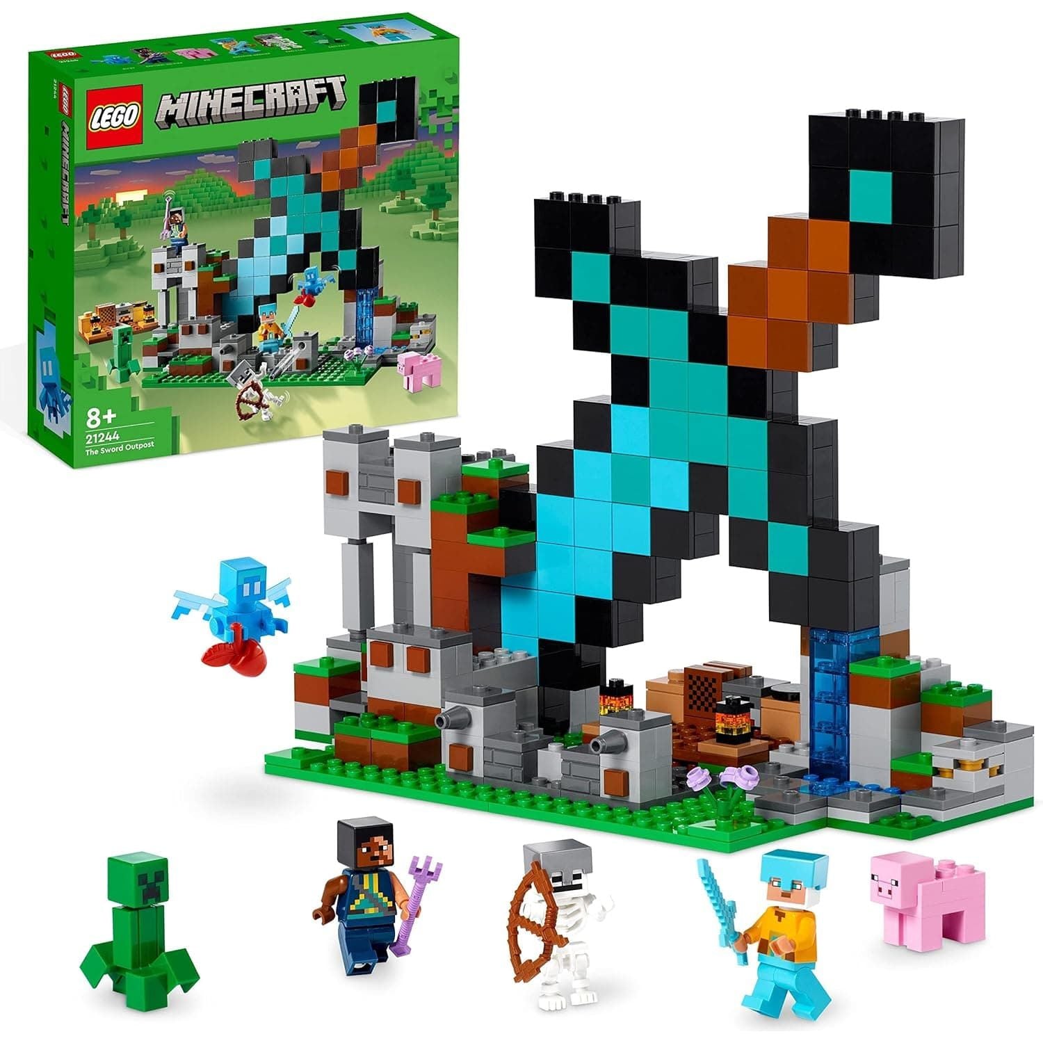 Buy LEGO,LEGO Minecraft The Sword Outpost Building Toy with Creeper, Soldier, Pig and Skeleton Figures, Gift for Boys and Girls Aged 8 Plus Years Old 21244 - Gadcet UK | UK | London | Scotland | Wales| Near Me | Cheap | Pay In 3 | Toys & Games