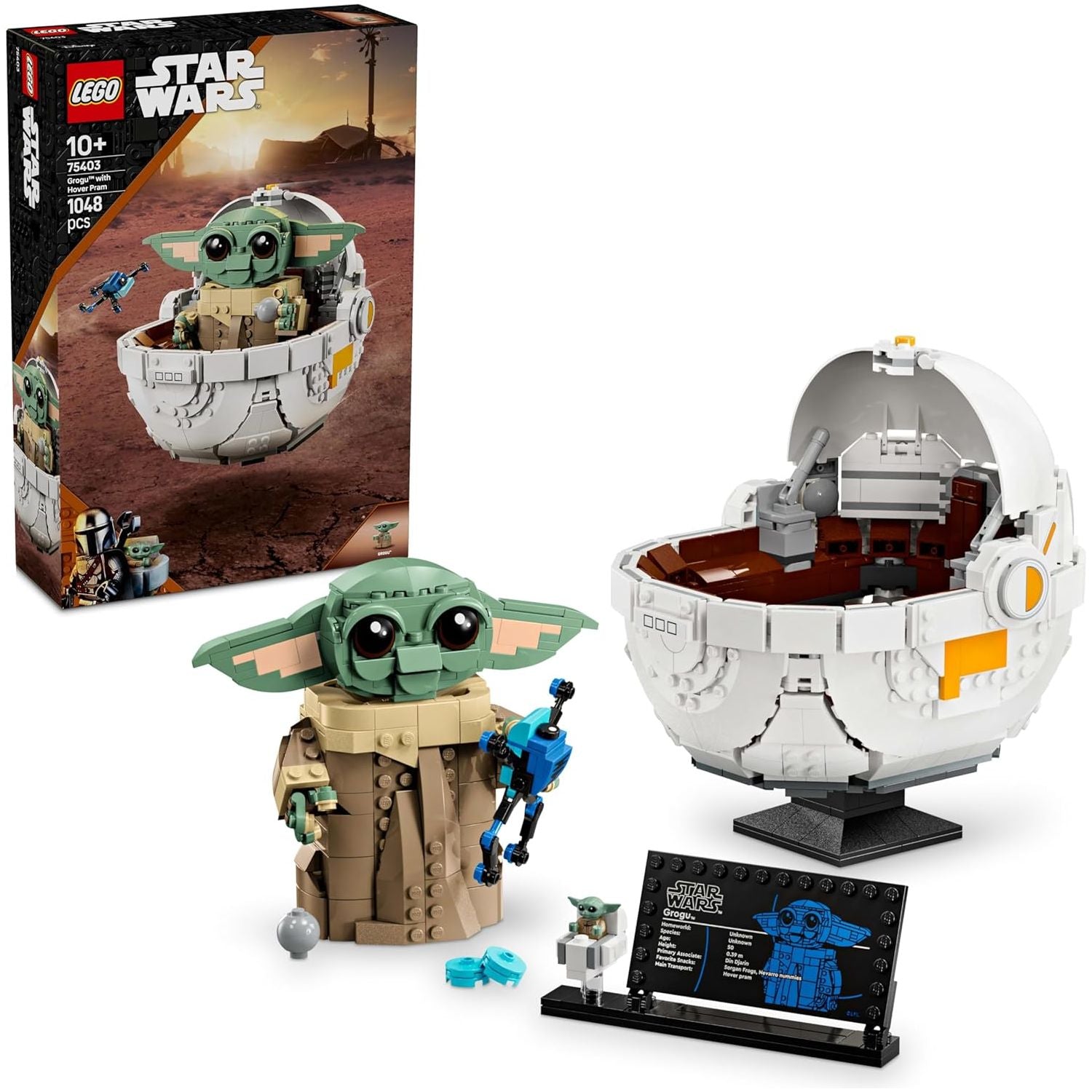 Buy LEGO,LEGO Star Wars 75403 Grogu with Hover Pram Building Toy Set, Collectible Character Figure for The Mandalorian TV Show Fans, Display Gift Idea for 10+ Year Old Boys & Girls - Gadcet UK | UK | London | Scotland | Wales| Near Me | Cheap | Pay In 3 | Interlocking Blocks