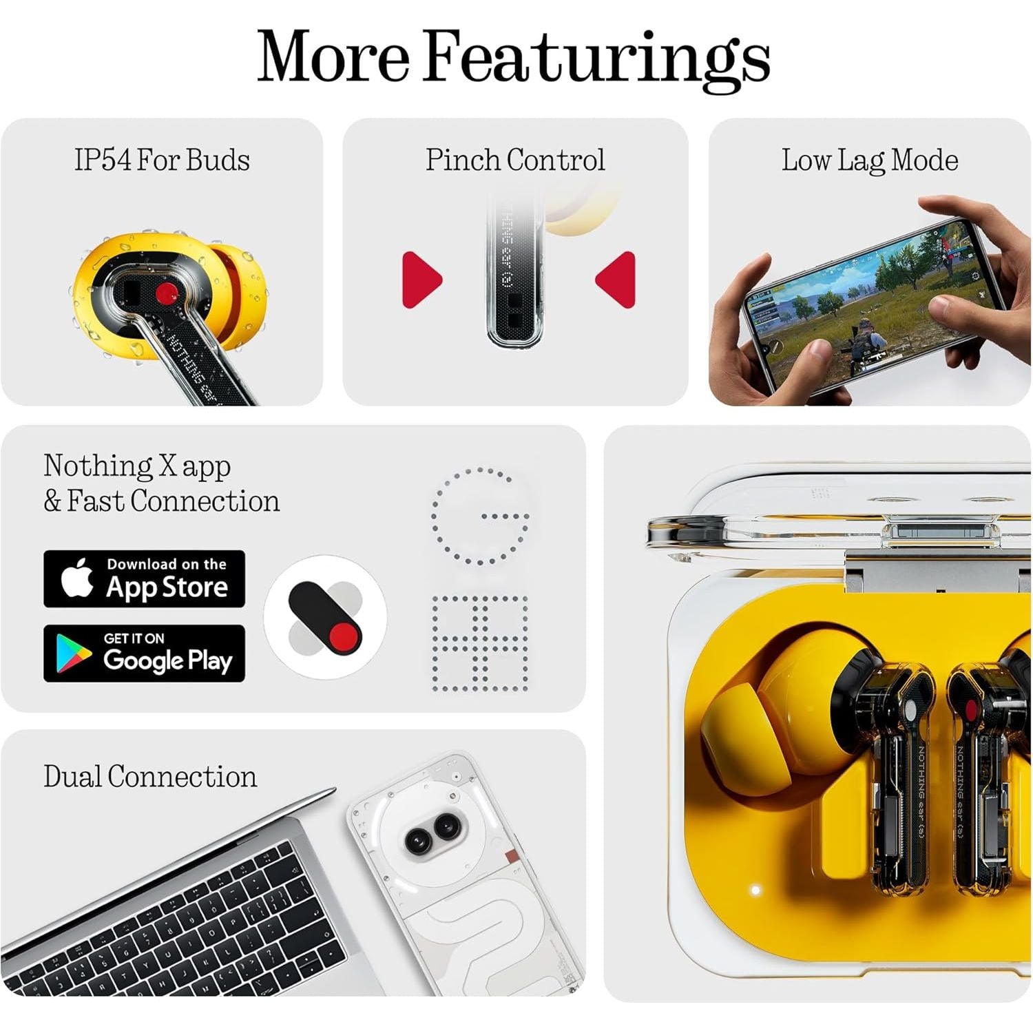 Buy Nothing,Nothing Ear (a) Wireless Earbuds in Yellow – High-Fidelity Sound with 45dB Active Noise Cancelling & All-Day Performance - Gadcet UK | UK | London | Scotland | Wales| Near Me | Cheap | Pay In 3 | In-Ear Headphones