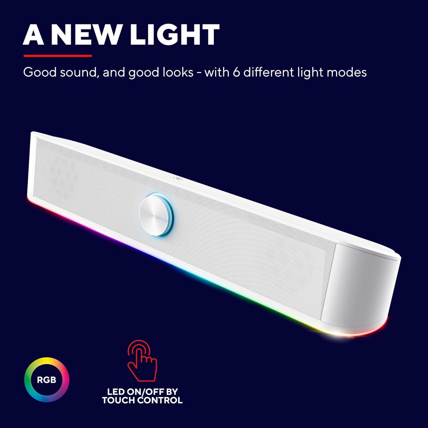 Buy Trust Gaming,Trust Gaming GXT 619W Thorne RGB PC Soundbar, 12W, USB-Powered, 3.5mm AUX, Compact Stereo Speakers - White - Gadcet UK | UK | London | Scotland | Wales| Near Me | Cheap | Pay In 3 | Bluetooth Speaker