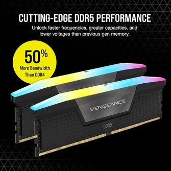 Corsair Vengeance RGB DDR5 32GB (2x16GB) 6000MHz CL30 – AMD EXPO & Intel XMP, iCUE Compatible – Grey (CMH32GX5M2B6000Z30K)