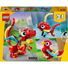 Buy LEGO,LEGO Creator 3in1 Red Dragon Toy to Fish Figure to Phoenix Bird Model, Animal Figures Set, Gifts for 6 Plus Year Old Boys, Girls and Kids - Gadcet UK | UK | London | Scotland | Wales| Near Me | Cheap | Pay In 3 | Interlocking Blocks