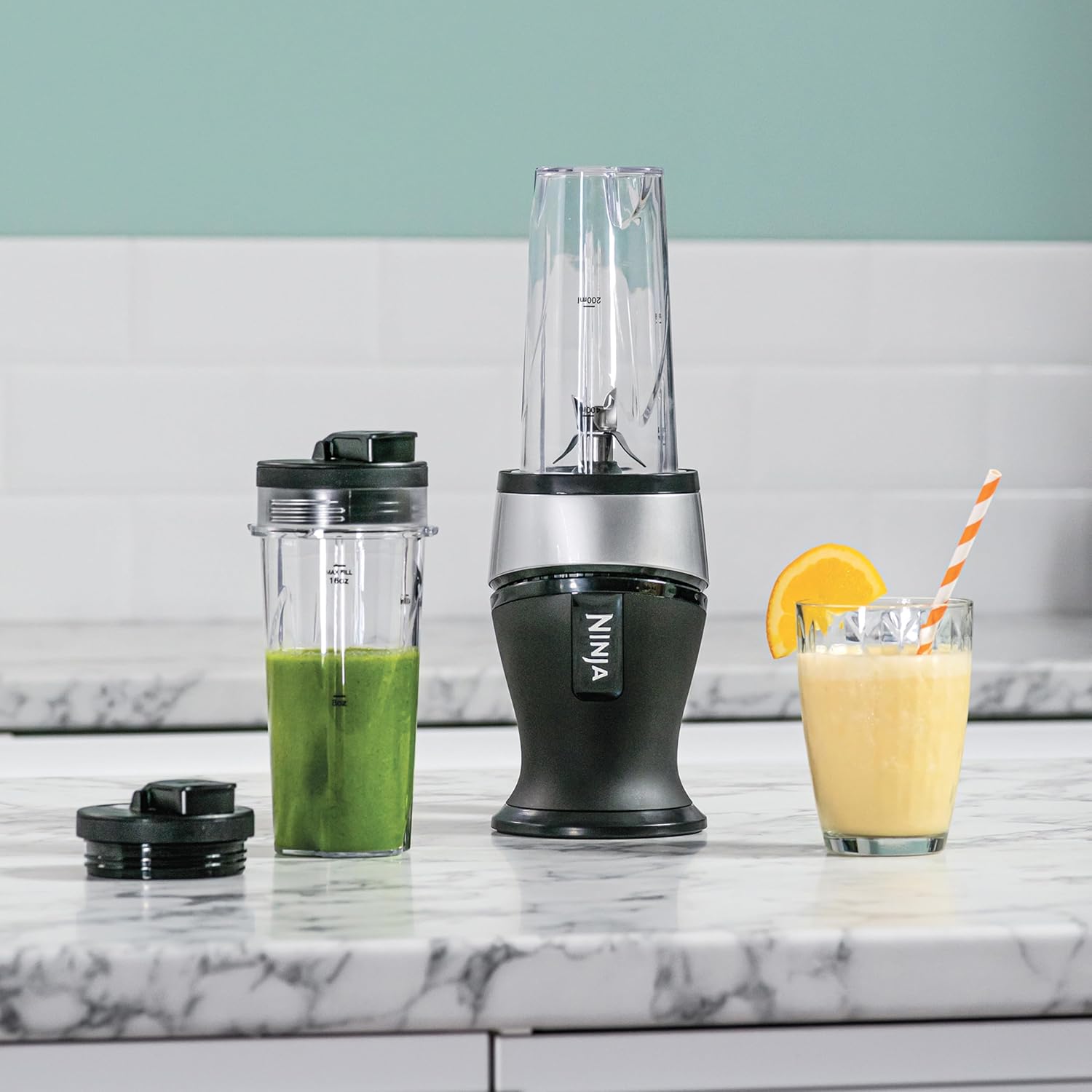 Buy NINJA,Ninja 700W Slim Blender & Smoothie Maker, 2x 470ml Cups with Spout Lids, Personal Blender, Crush Ice & Frozen Fruit, Silver - Gadcet UK | UK | London | Scotland | Wales| Near Me | Cheap | Pay In 3 | Food Blenders
