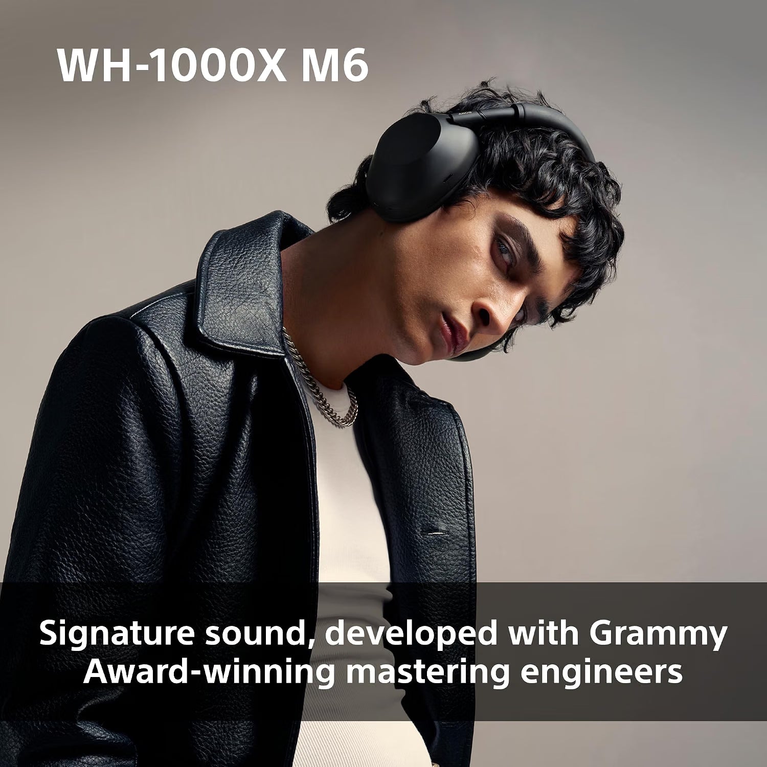 Sony WH-1000XM6 Wireless Noise Cancelling Over-Ear Headphones – Sandstone, Hi-Res Audio, 30-Hour Battery