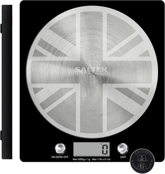 Buy Salter,Salter Digital Kitchen Scale – 5kg Capacity, Add & Weigh, Aquatronic for Liquids, LCD Display, Stainless Steel Union Jack Design - Gadcet UK | UK | London | Scotland | Wales| Near Me | Cheap | Pay In 3 | Digital Scales